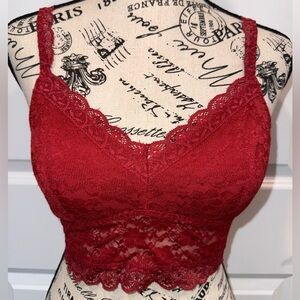 Hollister Lace Bralette in Deep Red